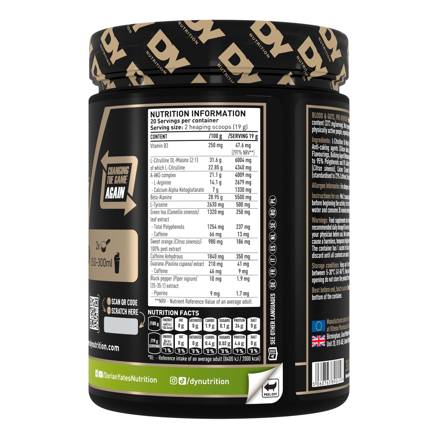 Blood & Guts PreWorkout 380g 20 Porții