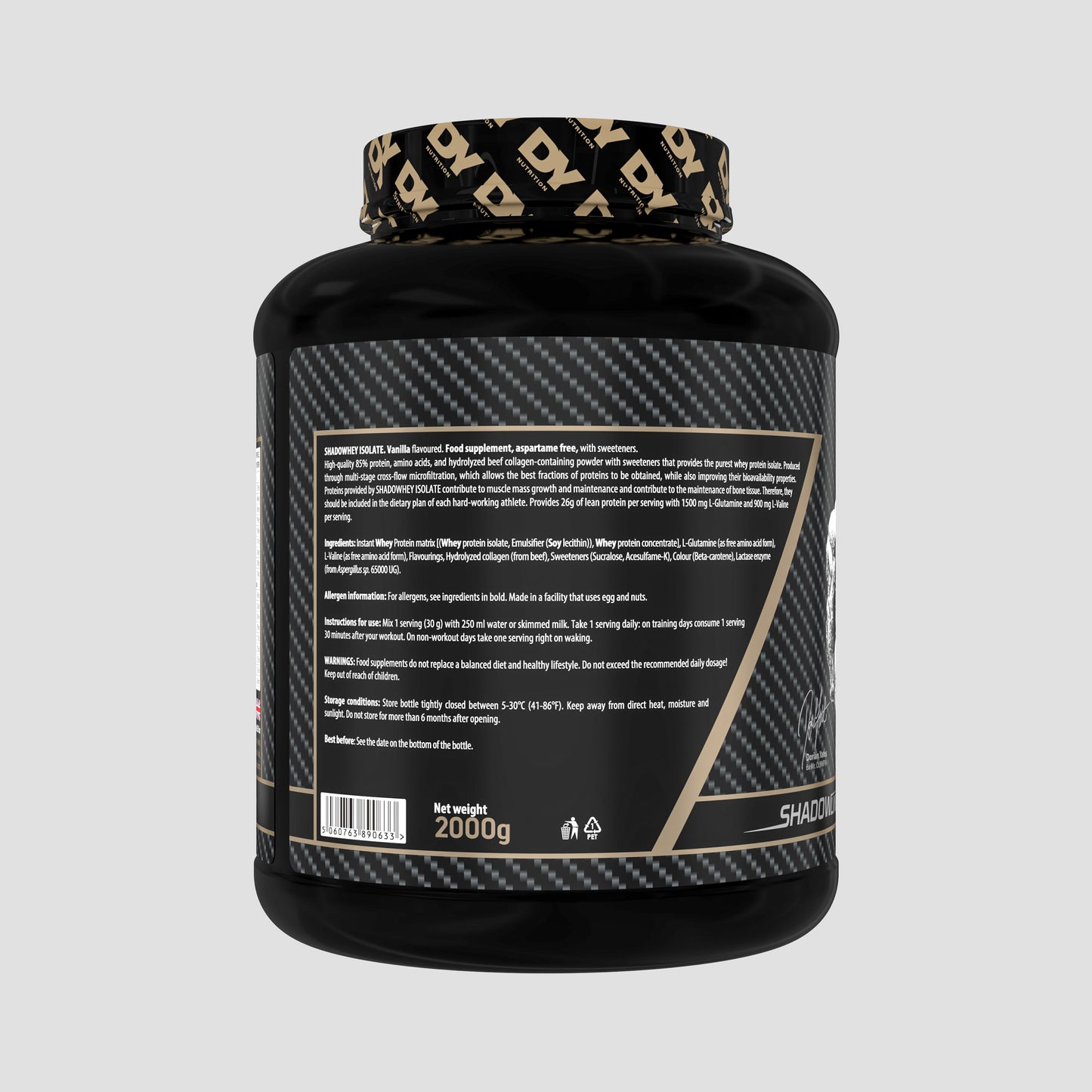 Shadowhey Isolate Proteină din Zer 2kg, 66 Porții
