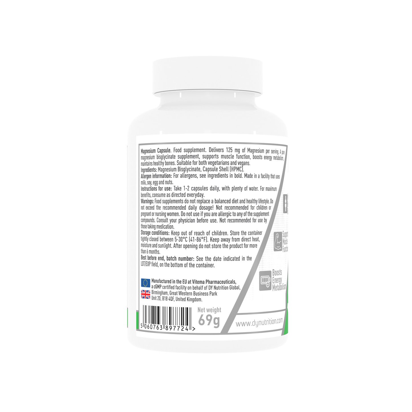 Magneziu Bisglicinat, supliment alimentar, 90 de capsule