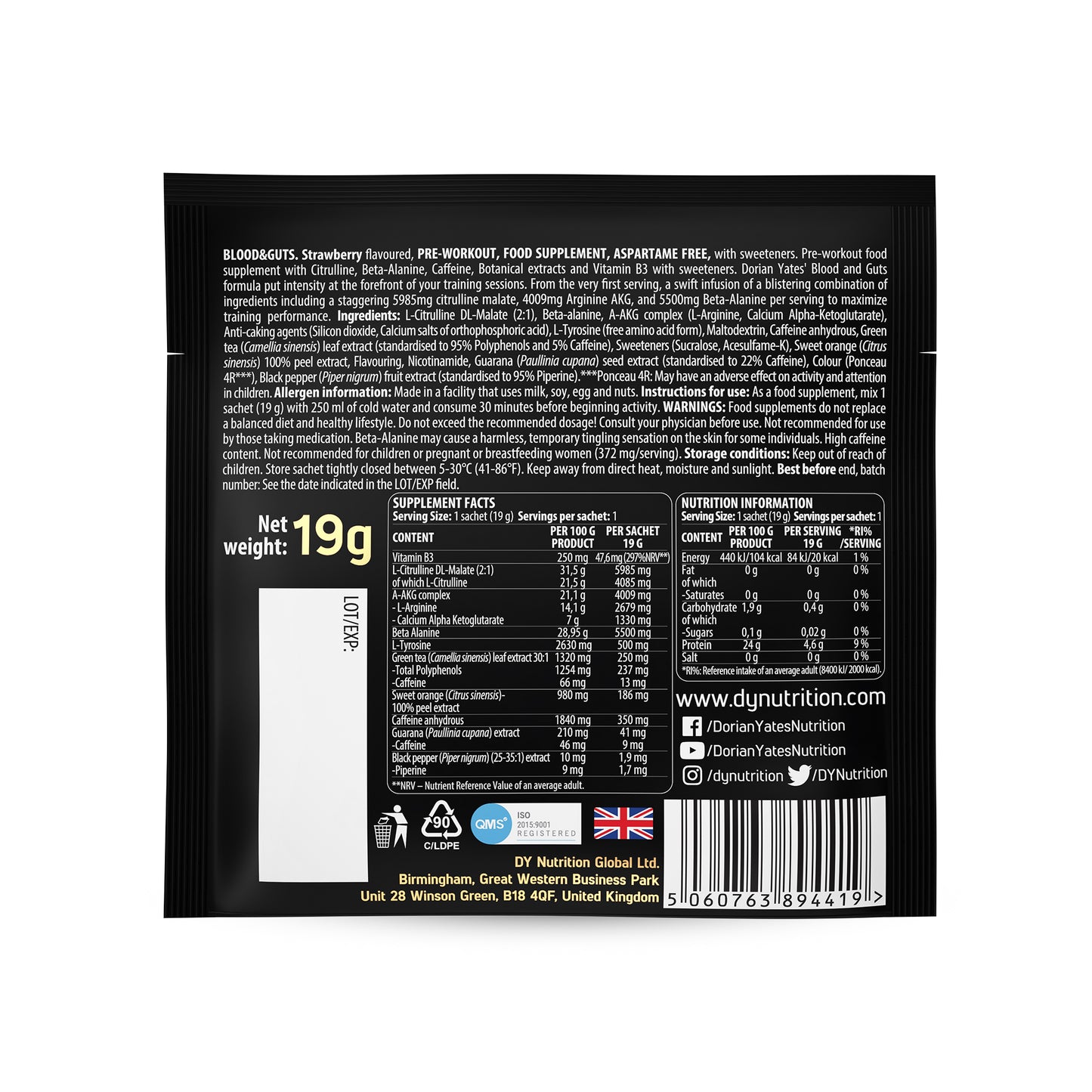 Blood & Guts Preworkout - Plic 19g